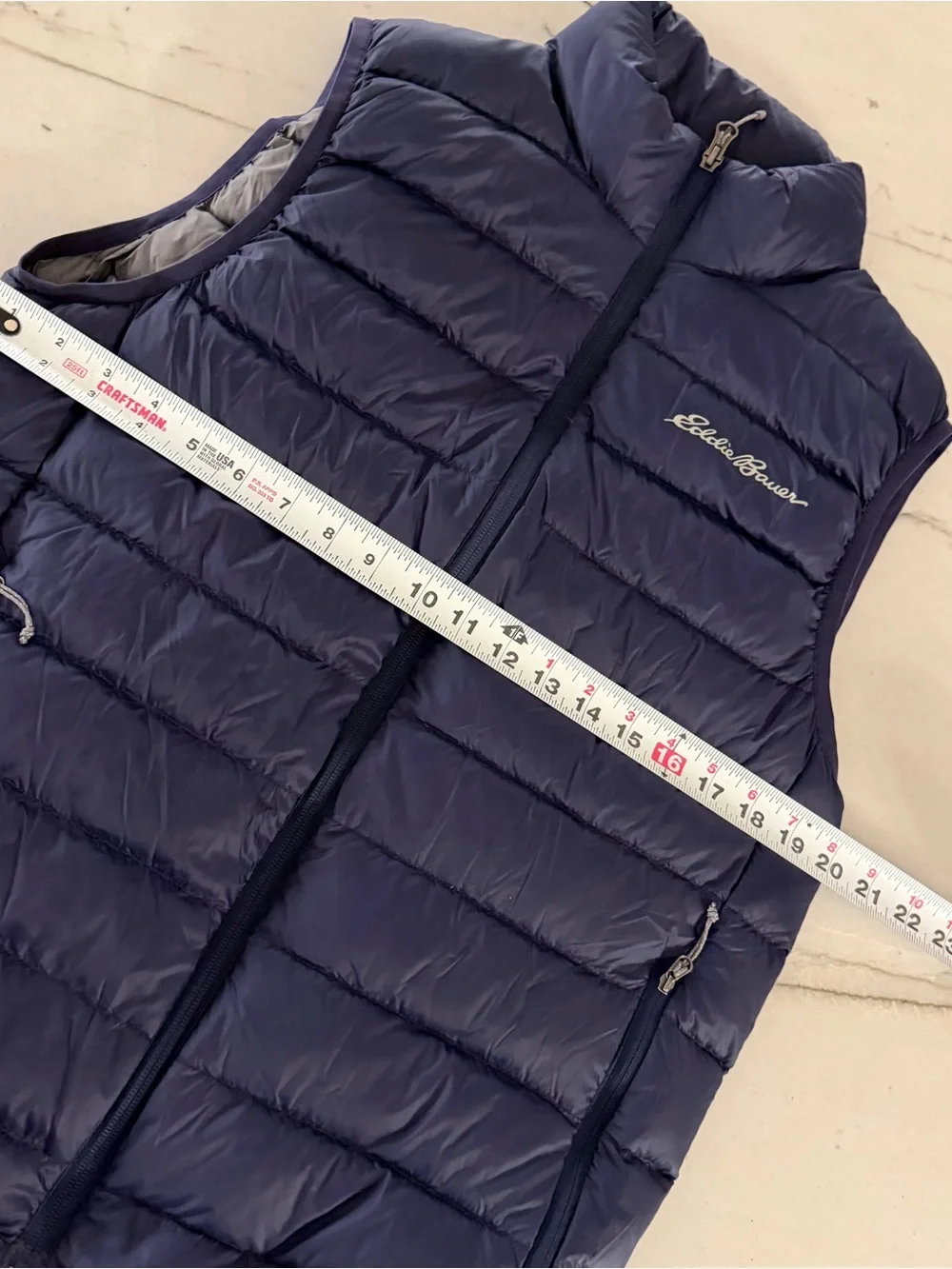 Eddie Bauer Men's Down Vest EB650 Puffer Blue Size Small S